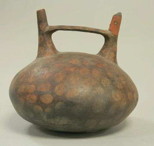 Double Spout and Bridge Bottle with Bird