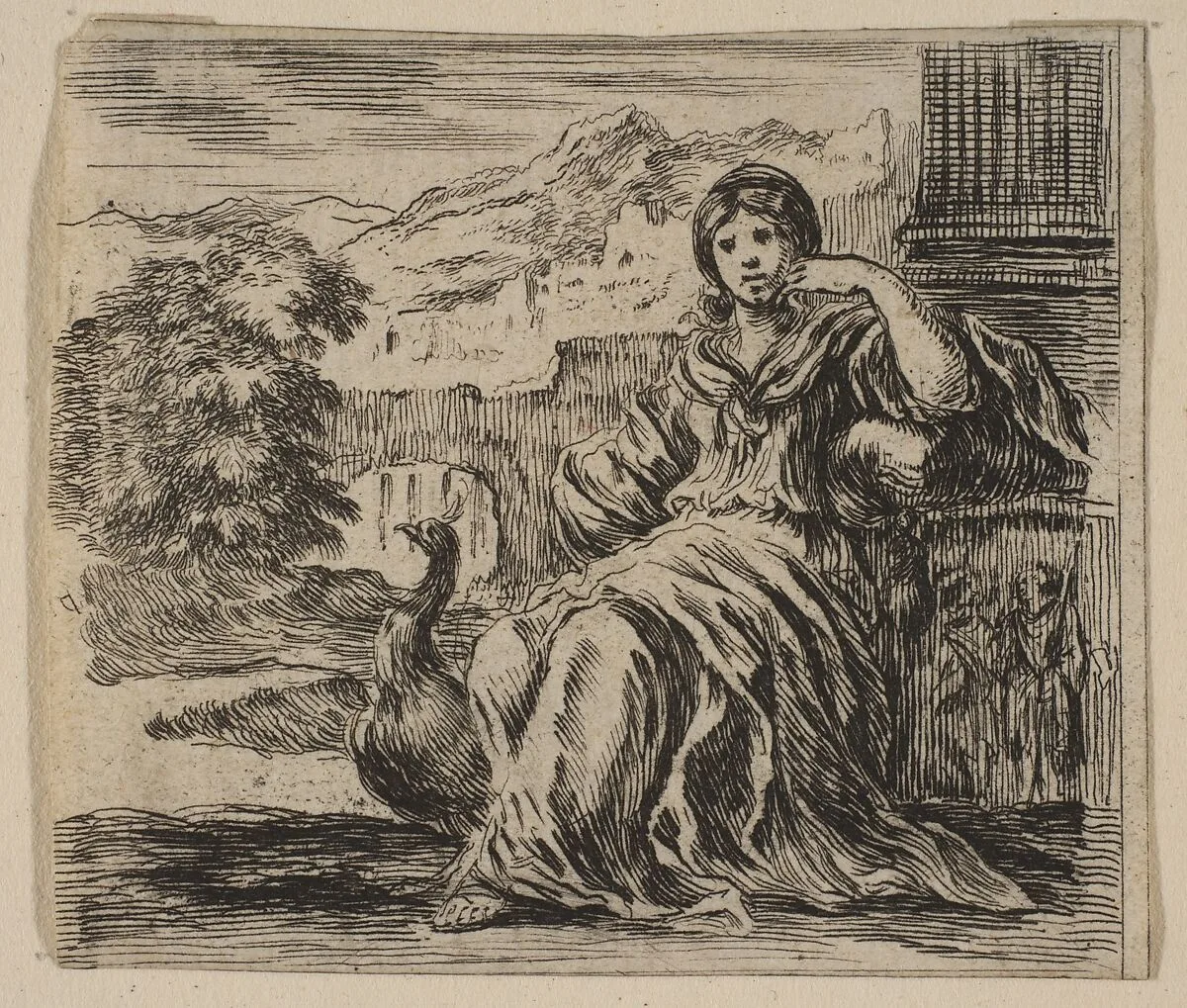 Juno, from 'Game of Mythology' (Jeu de la Mythologie) — Stefano della Bella|Jean Desmarets de Saint-Sorlin|Henri Le Gras|Louis XIV, King of France|Cardinal Jules Mazarin