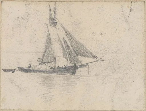 Sailboat Towing Dory (from Scrapbook)