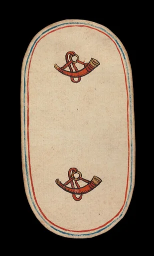 2 of Horns, from The Cloisters Playing Cards