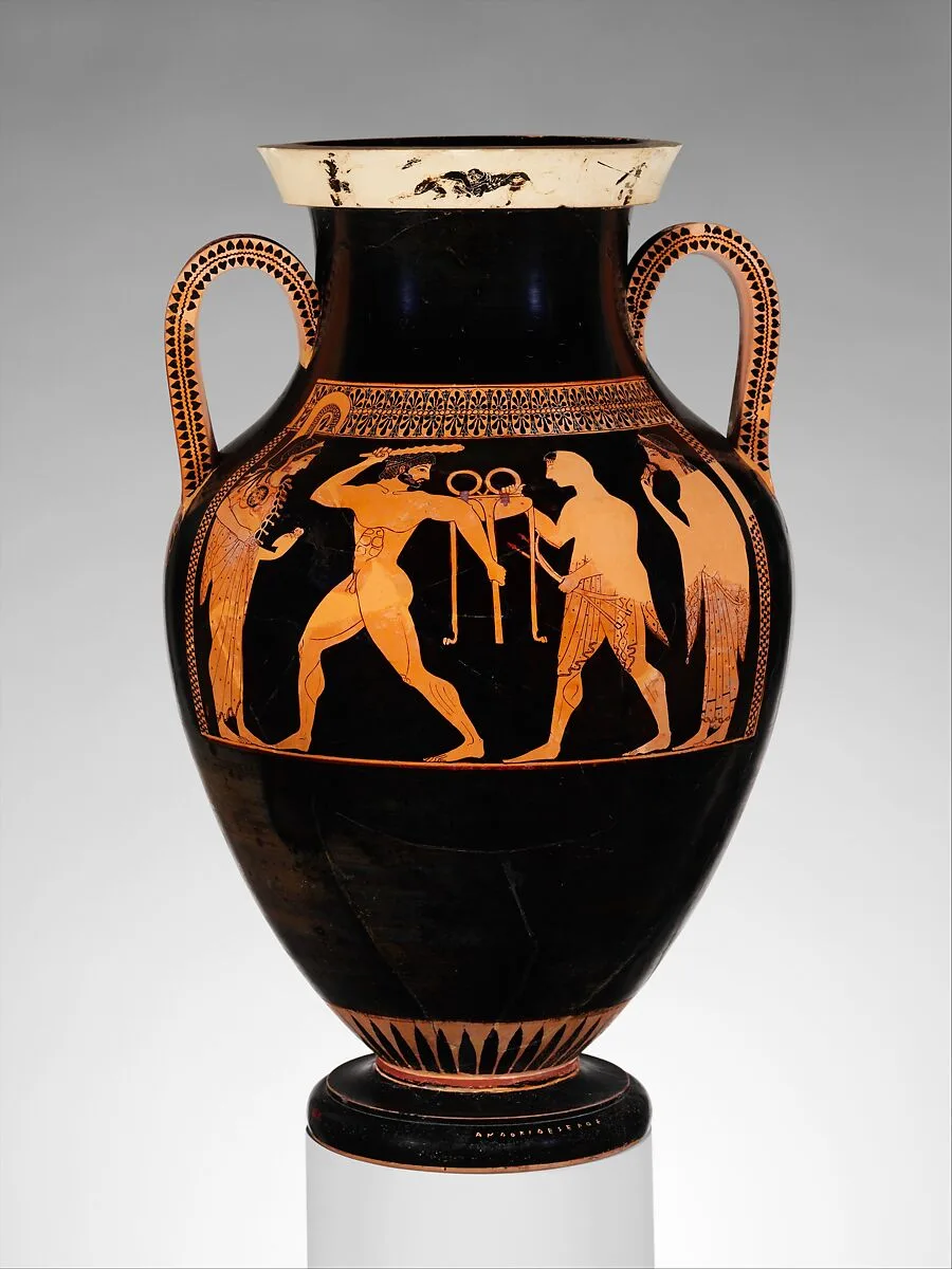 Terracotta amphora (jar) — Andokides|Andokides Painter|Lysippides Painter