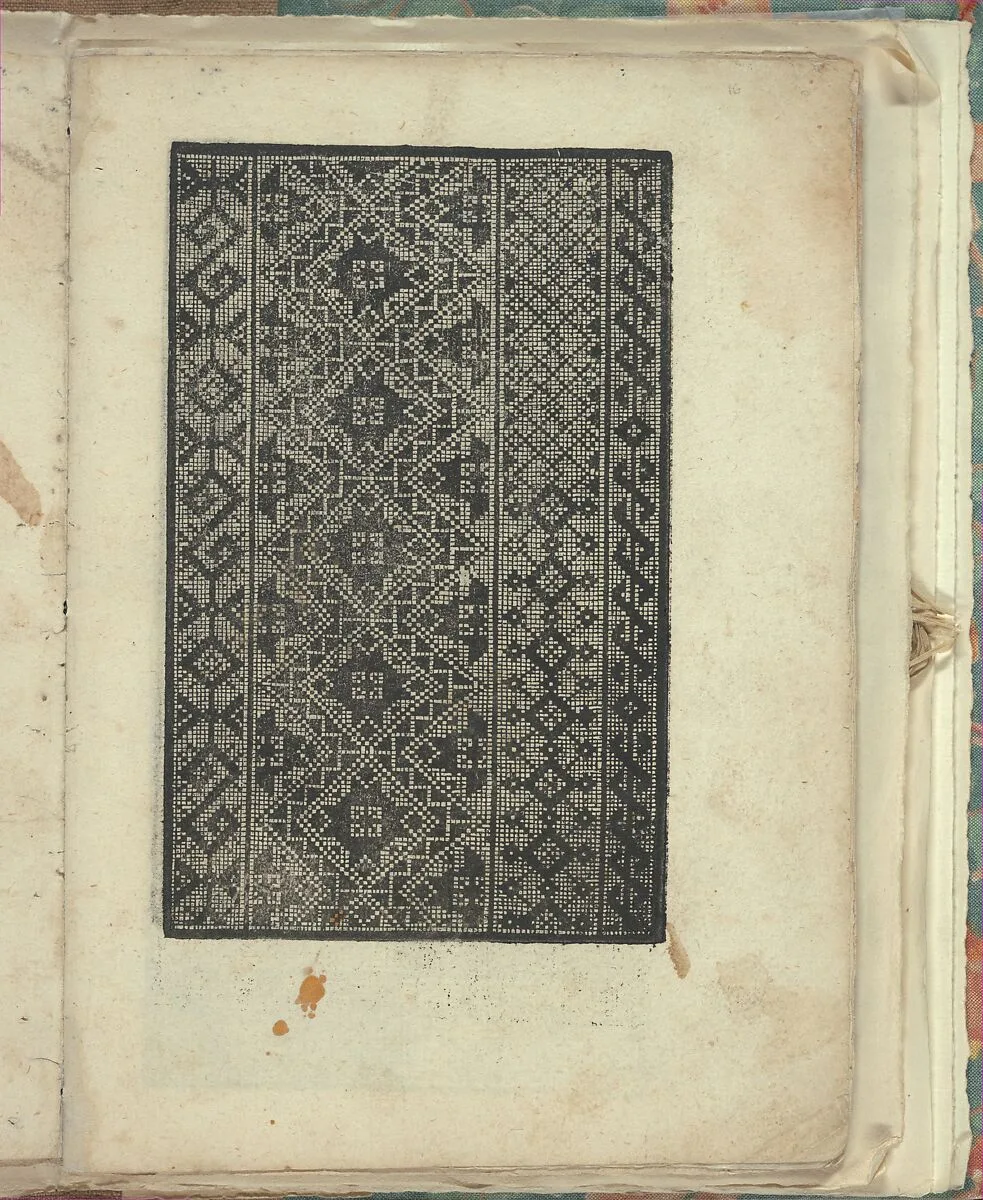 Opera Nova Universali intitulata Corona di racammi, page 16 (recto) — Giovanni Andrea Vavassore