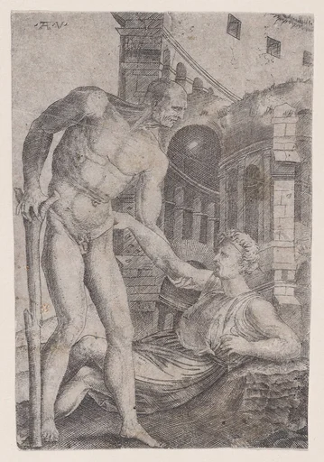 A Man Helping Another to His Feet