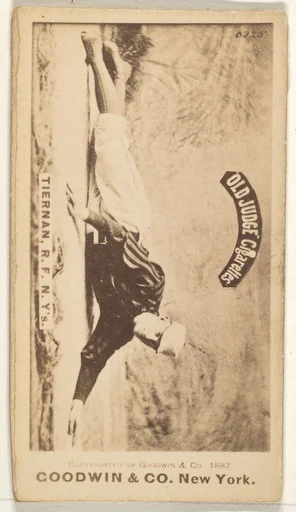 Michael "Silent Mike" Joseph Tiernan, Right Field, New York, from the Old Judge series (N172) for Old Judge Cigarettes