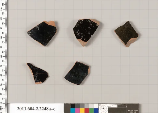 Terracotta fragments of pots; unglazed on the inside