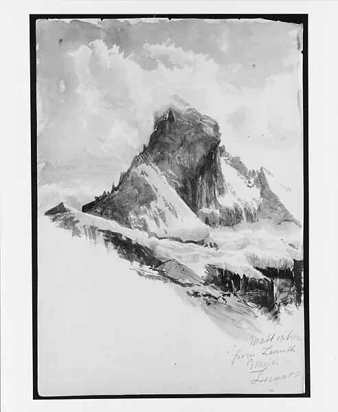 Matterhorn from Zmutt Glacier, Zermatt, recto (from "Splendid Mountain Watercolours" Sketchbook) — John Singer Sargent