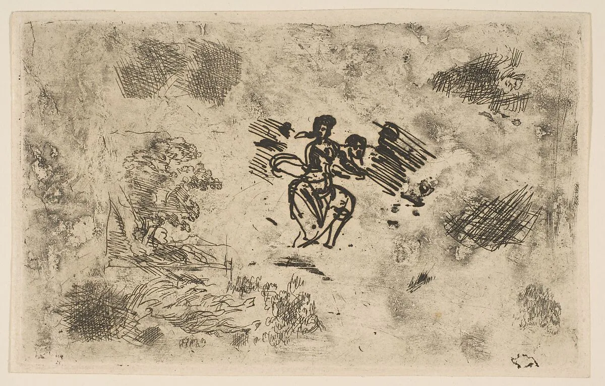 Seated Woman and Other Sketches — Claude Lorrain (Claude Gellée)
