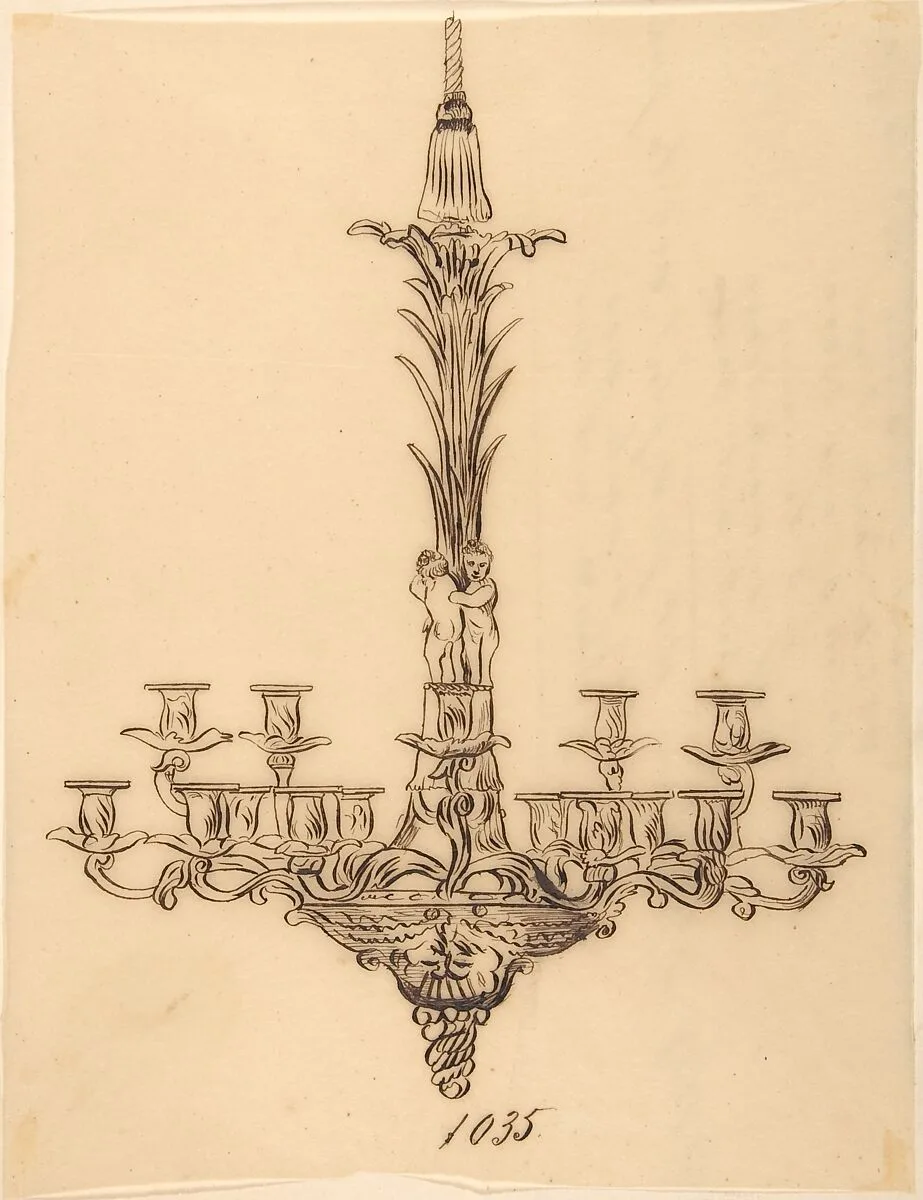 Designs for a Chandelier — Anonymous, French, 19th century