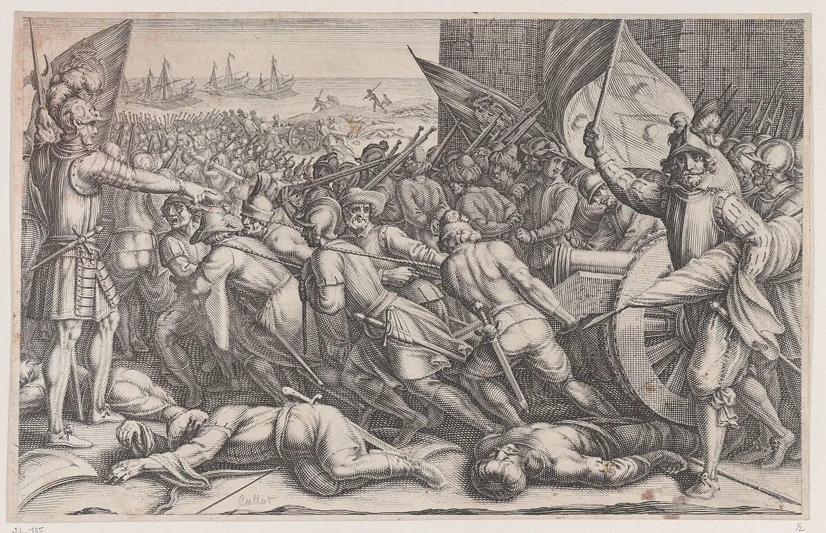 Rembarquement des Troupes (Embarkation of Troops), from La Vie de Ferdinand Ier de Médicis série appelée aussi Les Batailles des Médicis (The Life of Ferdinand I de'Medici also called The Medici Battles) — Jacques Callot|Matteo Rosselli