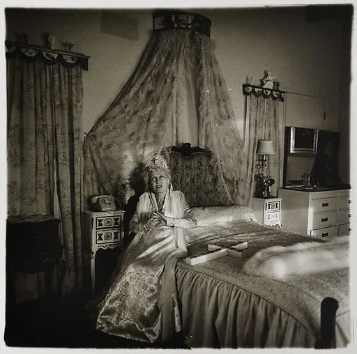 Bishop on her bed, Santa Barbara, Cal.