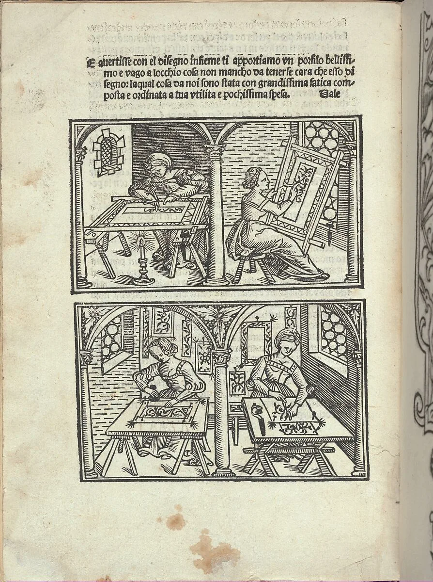 Libro quarto. De rechami per elquale se impara in diuersi modi lordine e il modo de recamare...Opera noua, page 2 (verso) — Alessandro Paganino