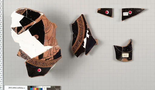 Terracotta fragments of a kylix (drinking cup)