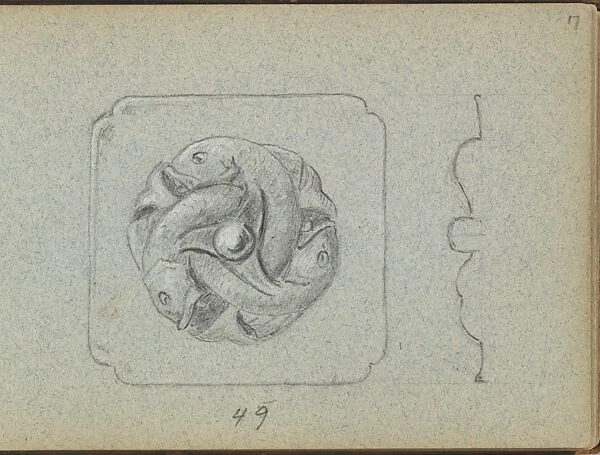 Design for a Bell Push with Fish Motif — Edgar Gilstrap Simpson