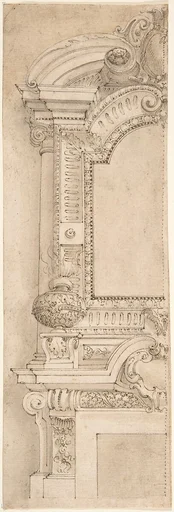 Design for the left half of a chimneypiece