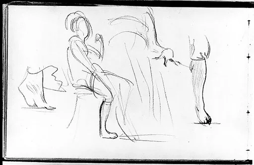Seated Javanese Dancer, Foot and Leg Positions (from Sketchbook of Javanese Dancers)