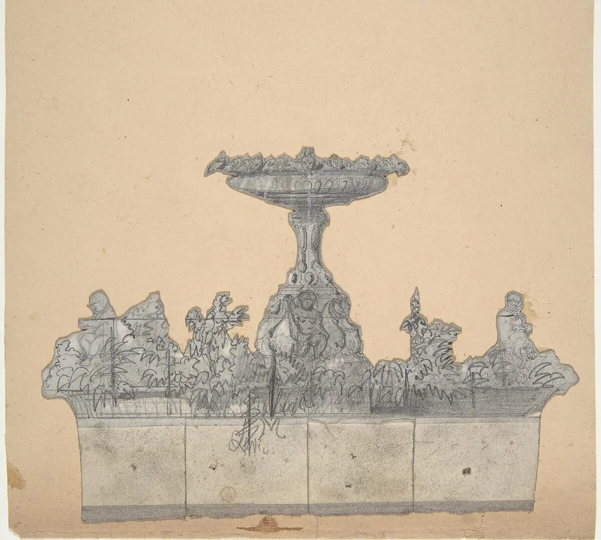 Design for a Stage Set at the Opéra, Paris: A Fountain — Eugène Cicéri