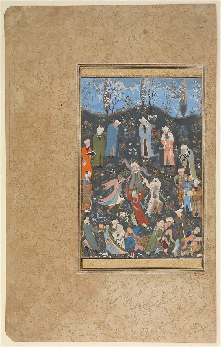 "Dancing Dervishes", Folio from a Divan of Hafiz — Bihzad|Hafiz