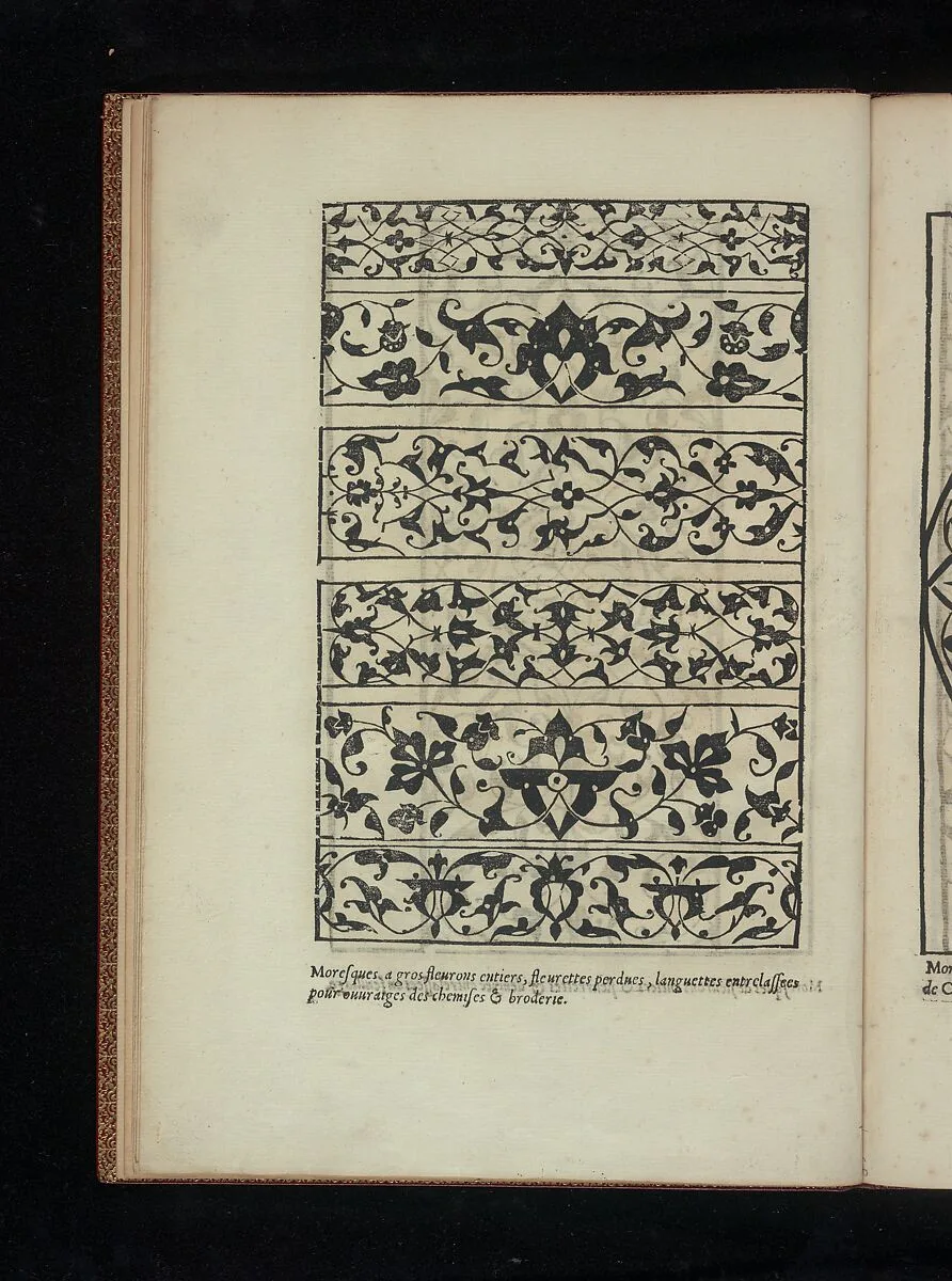 Livre de Moresques, page 3 (verso) — Cornelis Bos|Hiérosme de Gormont|Francesco di Pellegrino