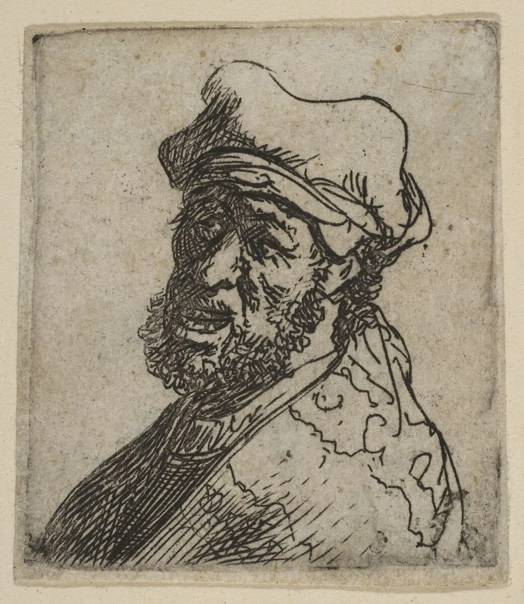 Man Crying Out, Three-Quarters Left: Bust — Rembrandt (Rembrandt van Rijn)