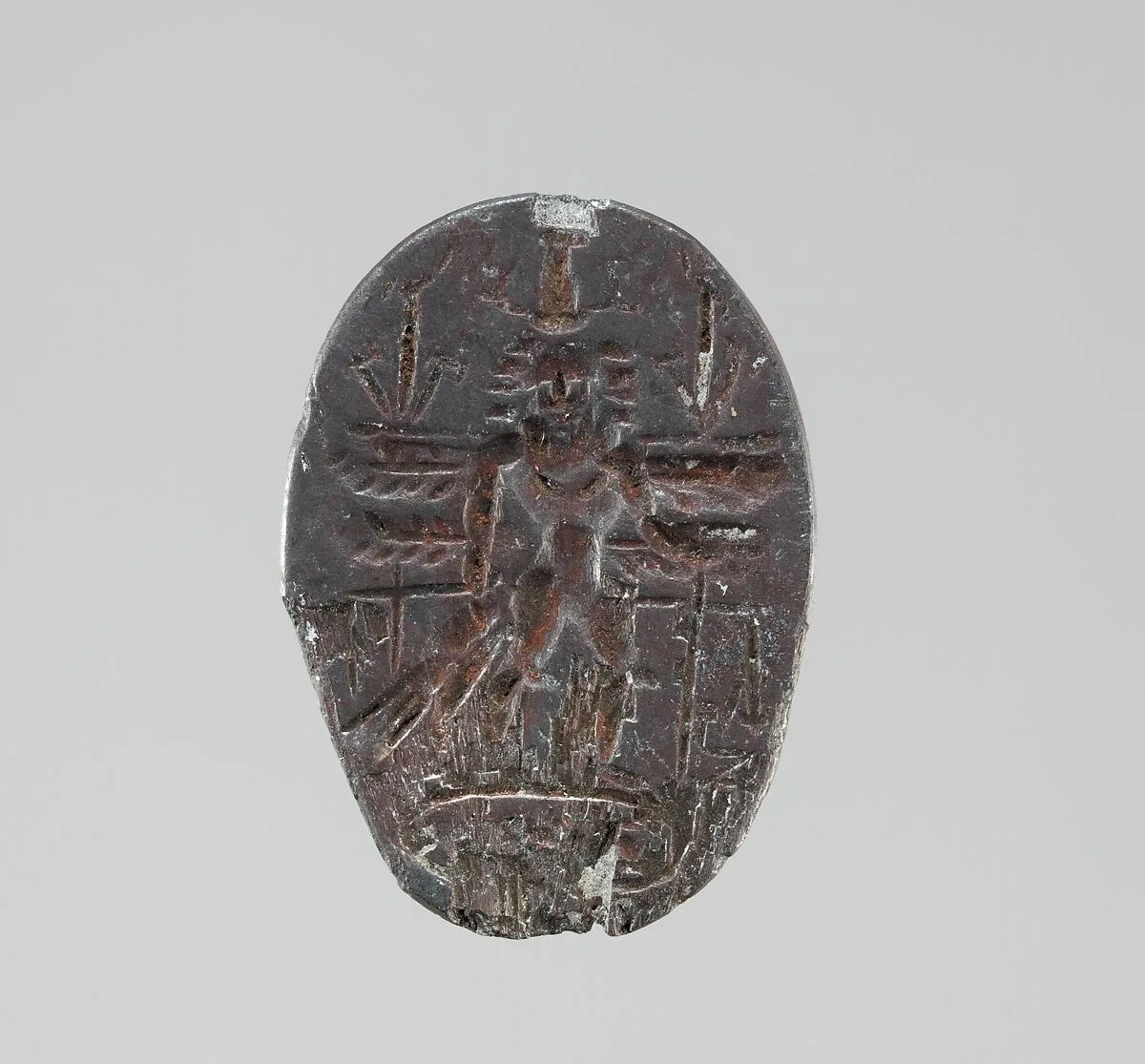 Haematite intaglio: Winged Genius — Unknown