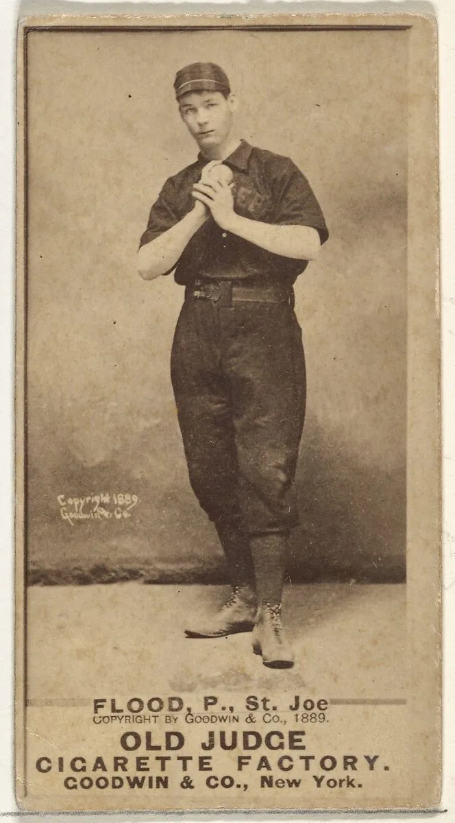 Thomas J. Flood, Pitcher, St. Joseph Clay Eaters, from the Old Judge series (N172) for Old Judge Cigarettes — Goodwin & Company