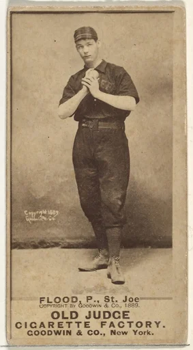 Thomas J. Flood, Pitcher, St. Joseph Clay Eaters, from the Old Judge series (N172) for Old Judge Cigarettes