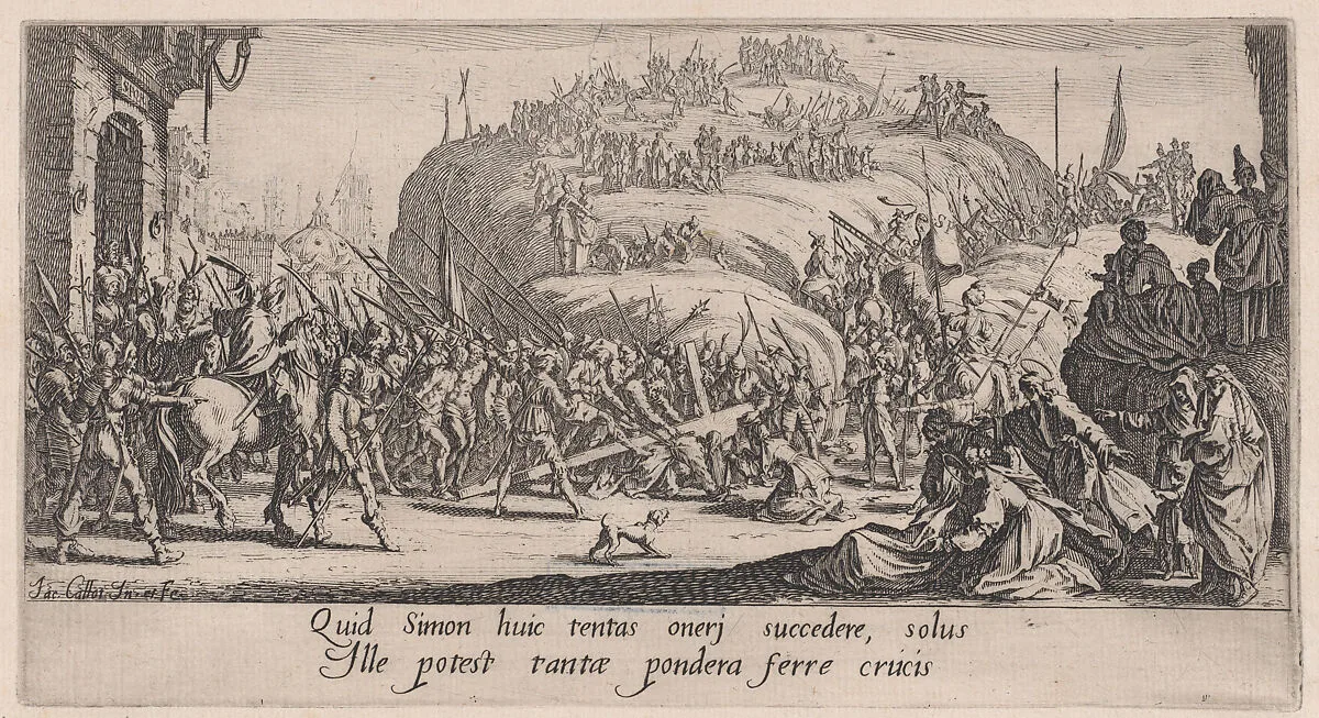 Le Portement de Croix (Christ Carrying the Cross), from La Grande Passion (The Large Passion) — Jacques Callot