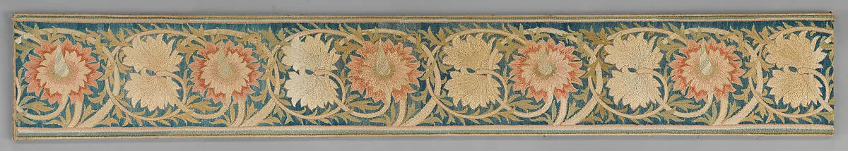 Five pink flowers with foliated tendrils — Morris & Company