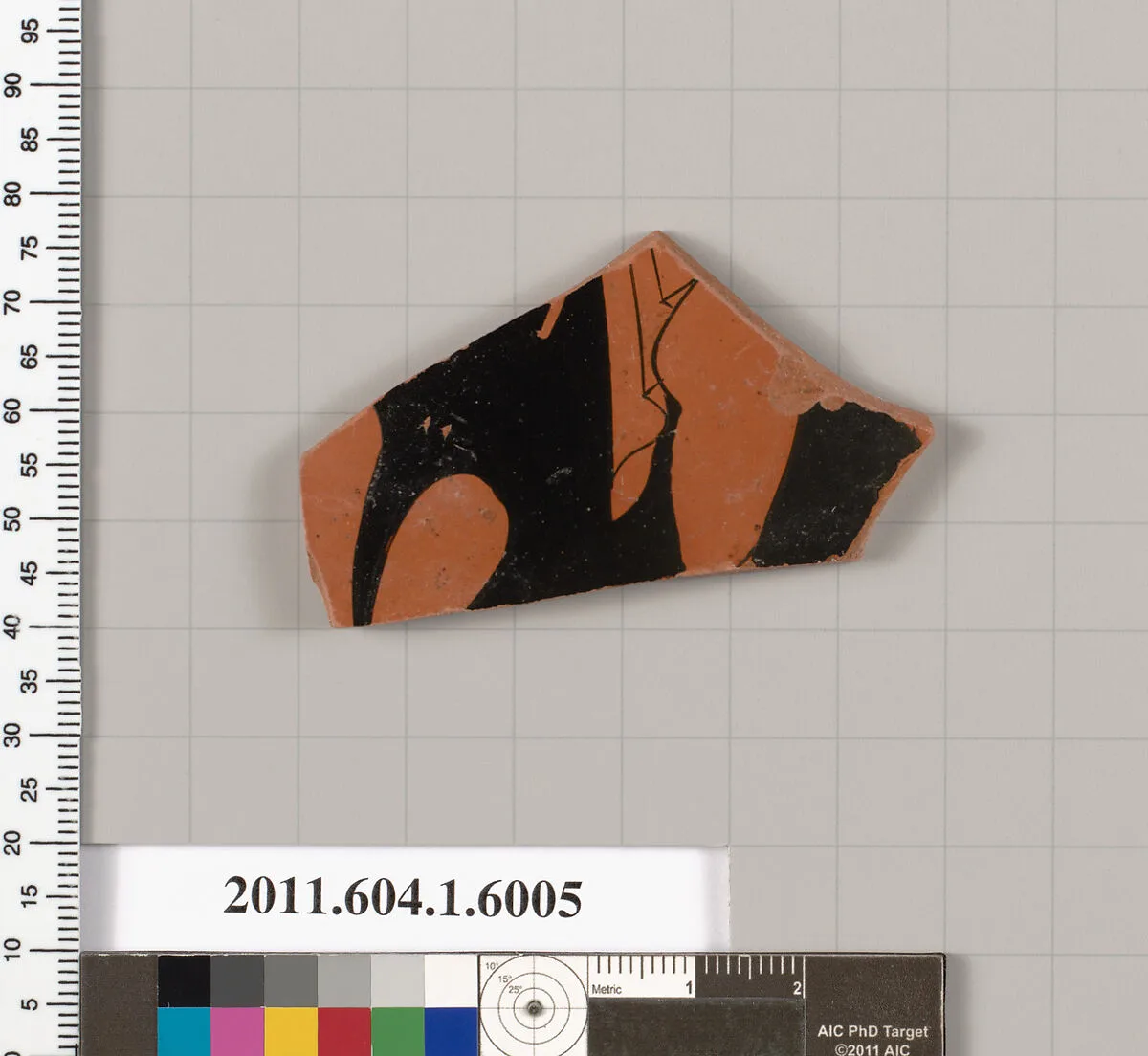 Terracotta fragment of a kylix (drinking cup) — Euergides Painter