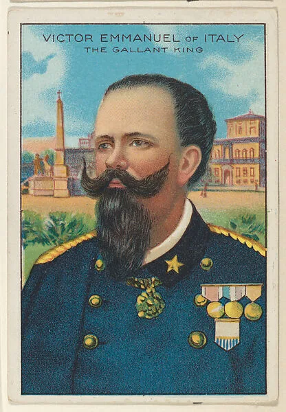 Victor Emmanuel of Italy, The Gallant King, from the "Heroes of History" series (T68), issued with Miners Extra Smoking Tobacco, Natural Leaf Scrap, and Royal Bengals Little Cigars — Royal Bengals Little Cigars|Victor Emmanuel II