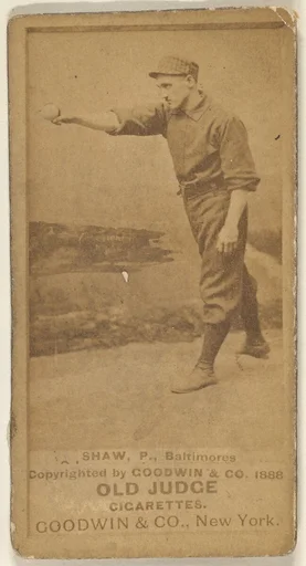 Shaw, Pitcher, Baltimore Orioles, from the Old Judge series (N172) for Old Judge Cigarettes