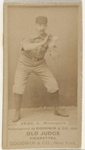 William Frederick "Bill" Krieg, Catcher, Minneapolis, from the Old Judge series (N172) for Old Judge Cigarettes