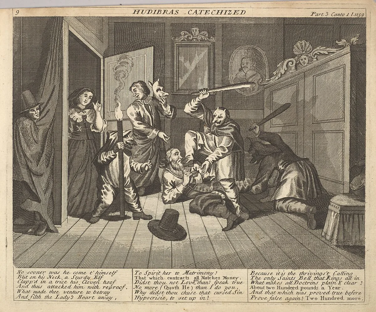 Hudibras Catechized (Plate 9: Illustrations to Samuel Butler's Hudibras) — William Hogarth|Henry Overton and J. Hoole|Samuel Butler