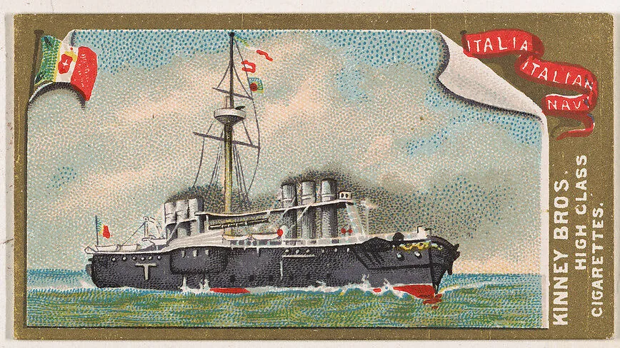 Italia, Italian Navy, from the Naval Vessels of the World series (N226) issued by Kinney Bros. — Kinney Brothers Tobacco Company