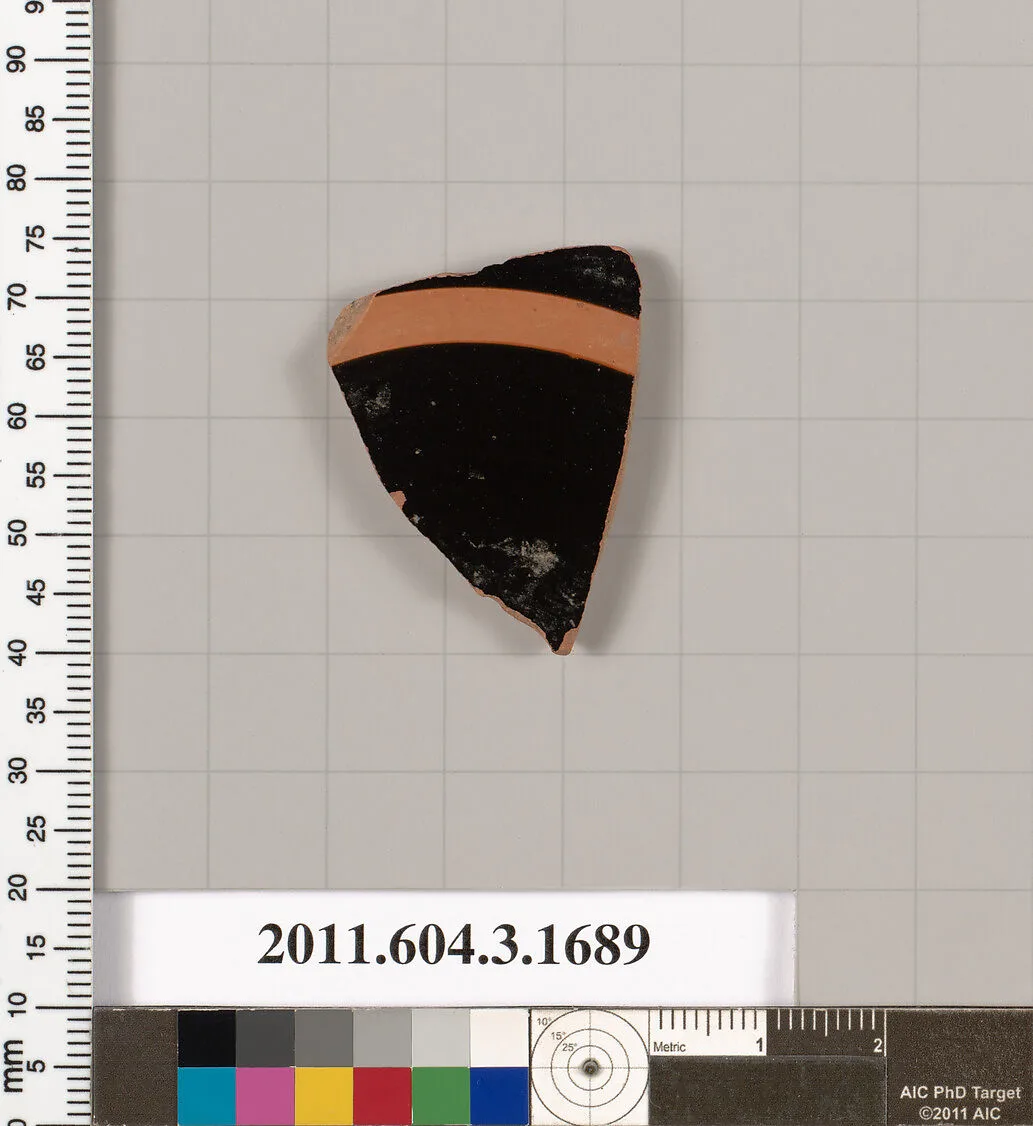 Terracotta fragment of a kylix: Band or lip cup (drinking cup) — Unknown