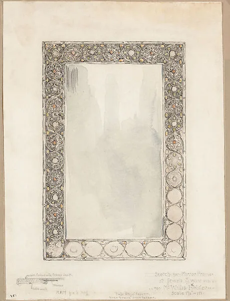Sketch for Mirror Frame of Jewels & Wirework — Louis C. Tiffany|Tiffany Glass and Decorating Company