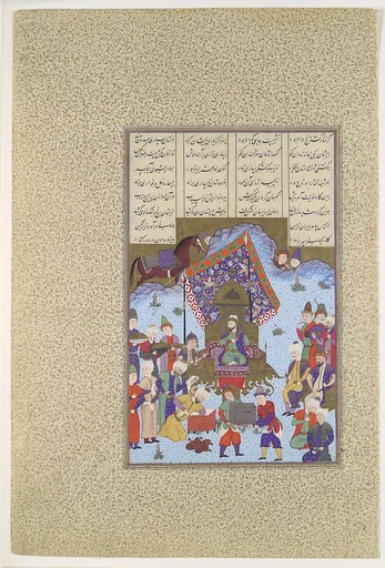 "Afrasiyab on the Iranian Throne", Folio 105r from the Shahnama (Book of Kings) of Shah Tahmasp