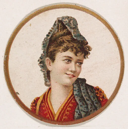 Portrait of woman, from the Novelties series (N228, Type 2) issued by Kinney Bros. — Kinney Brothers Tobacco Company