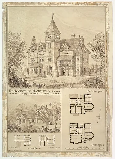 Residence at Hampstead, Stables and Ground Plan