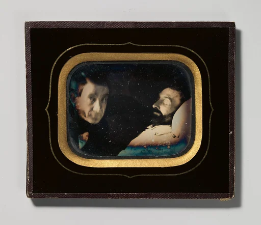 [Portrait of Living Man beside Dead Man]