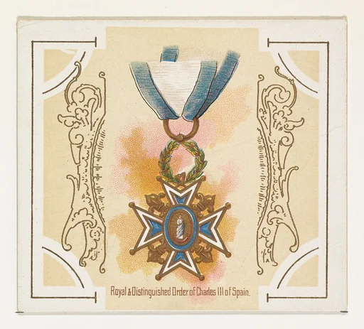 Royal and Distinguished Order of Charles III of Spain, from the World's Decorations series (N44) for Allen & Ginter Cigarettes