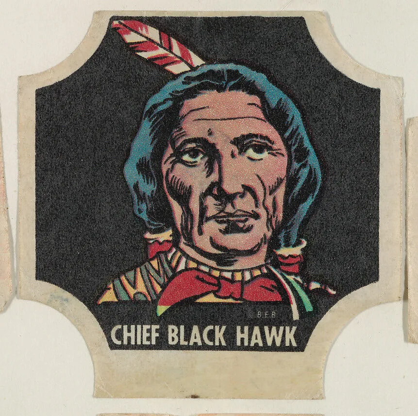 Chief Black Hawk, from the Indians and Westerners bread end labels series (D290-10) — Unknown