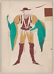 Drawing for a man's archery theatrical costume — Vincente Minnelli