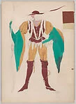 Drawing for a man's archery theatrical costume