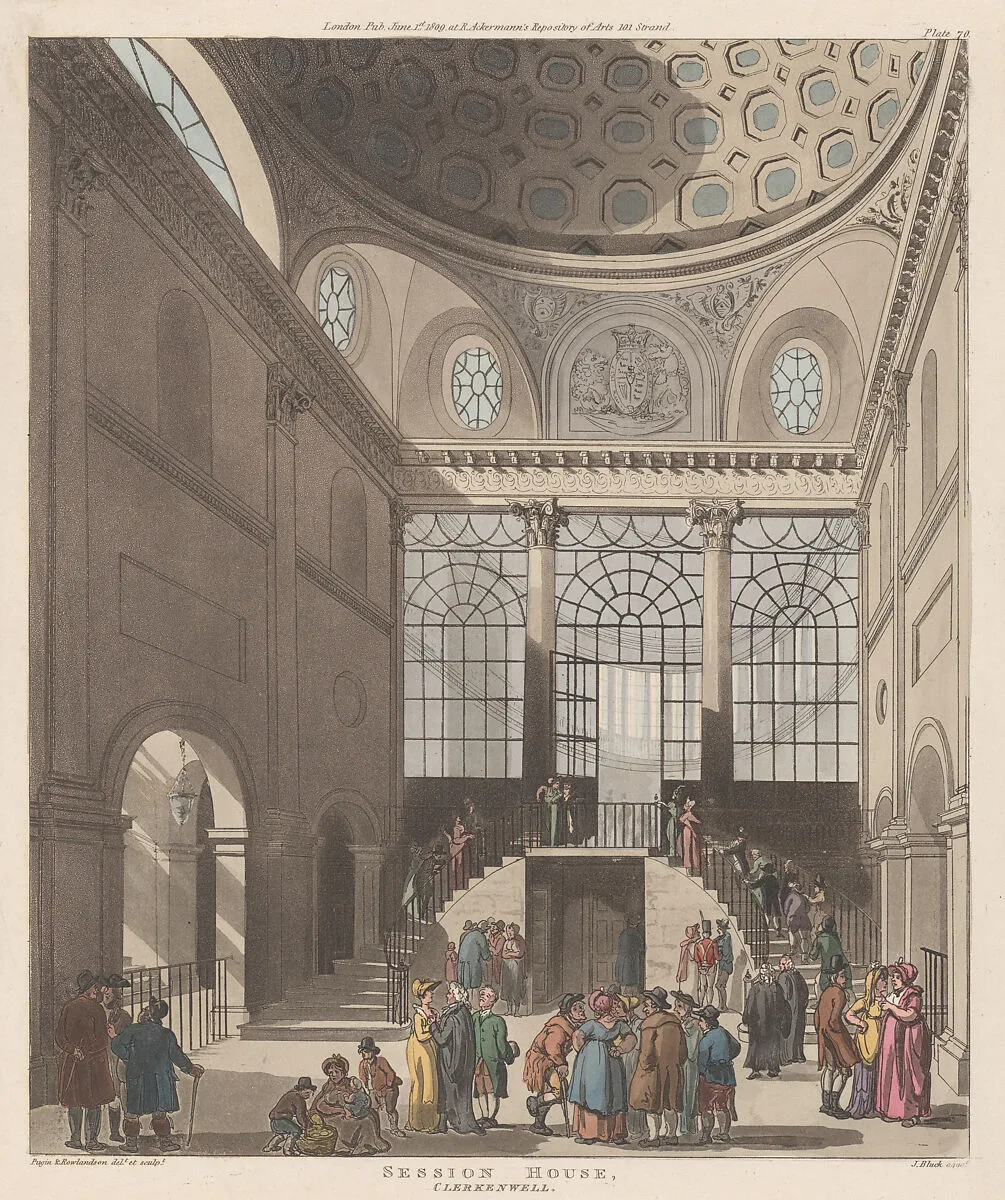 Session House, Clerkenwell — Rudolph Ackermann, London|Thomas Rowlandson|Auguste Charles Pugin|John Bluck