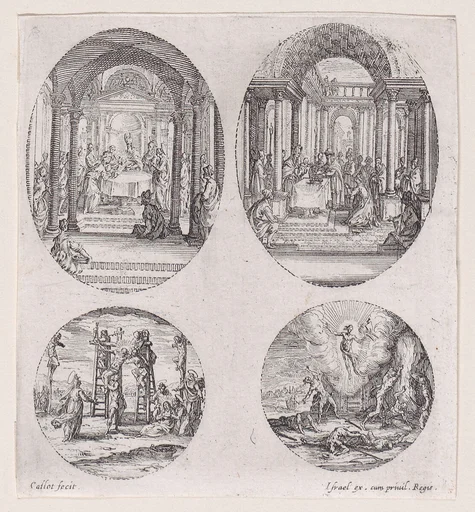 Oval Medallions and Rondels, from "Variae tum Passionis Christi tum vitae beatae Mariae Virginis; Les Mystères de la Passion suite appelée aussi Mystères de la Vie de Jésus et Mystères de la Vie de Jésus et de la Vie de la Ste. Vierge" (The Mysteries of the Passion, also called the Mysteries of the Life of Jesus, and the Mysteries of the Life of Jesus and of the Virgin)