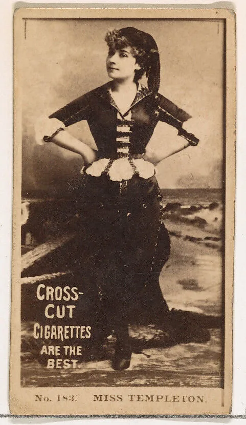 Card Number 183, Miss Fay Templeton, from the Actors and Actresses series (N145-2) issued by Duke Sons & Co. to promote Cross Cut Cigarettes — W. Duke, Sons & Co.