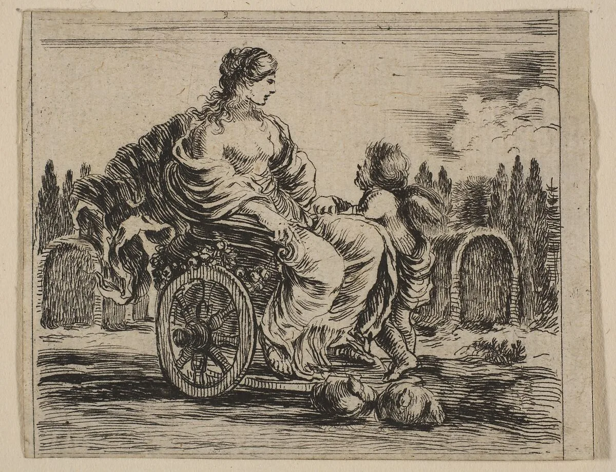 Venus, from 'Game of Mythology' (Jeu de la Mythologie) — Stefano della Bella|Jean Desmarets de Saint-Sorlin|Henri Le Gras|Louis XIV, King of France|Cardinal Jules Mazarin
