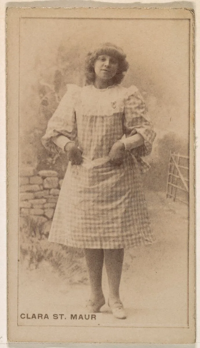 Clara St. Maur, from the Actresses series (N245) issued by Kinney Brothers to promote Sweet Caporal Cigarettes — Kinney Brothers Tobacco Company