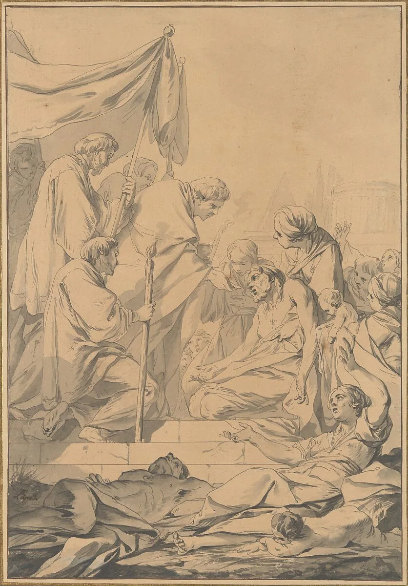 St. Charles Borromeo Distributing Communion to the Victims of the Plague in Milan — Jean-Baptiste Marie Pierre